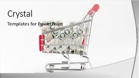  Presentation with money - Cool new presentation theme with shopping cart with polish money backdrop and a  colored foreground