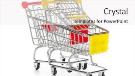  Presentation with toy - Cool new presentation with shopping carts isolated on white backdrop and a white colored foreground