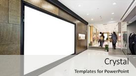  Presentation with modern - Cool new slides with shopping centre - corridor in modern shop backdrop and a light gray colored foreground