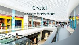  Presentation with mall - Audience pleasing slide deck consisting of shopping centre - panoramic view of a modern backdrop and a sky blue colored foreground