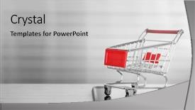  Presentation with shopping trolley - Cool new PPT layouts with shopping concept smartphone with mini backdrop and a  colored foreground