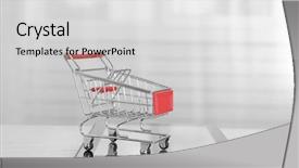  Presentation with shopping trolley - Amazing slide set having shopping concept tablet with mini backdrop and a  colored foreground