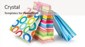  Presentation with plastic bag - Colorful slide deck enhanced with shopping concept with bag backdrop and a sky blue colored foreground