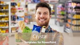  Presentation with consumerism - Audience pleasing theme consisting of shopping-consumerism-and-people-concept backdrop and a coral colored foreground