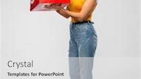  Presentation with mustard yellow - PPT theme with shopping-consumerism-and-people-concept background and a white colored foreground