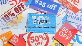  Presentation with coupon - Beautiful PPT theme featuring shopping coupons backdrop and a light blue colored foreground