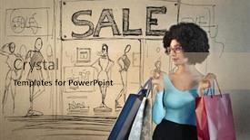  Presentation with sales - Amazing theme having shopping-during-the-sales-time backdrop and a coral colored foreground