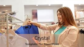  Presentation with people mall - Presentation design with shopping fashion sale and people background and a  colored foreground