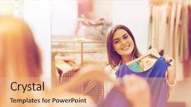  Presentation with people mall - PPT theme having shopping fashion style and people background and a lemonade colored foreground