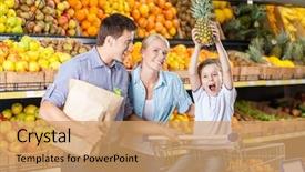  Presentation with father son hands - Amazing presentation theme having shopping father keeps a packet backdrop and a coral colored foreground