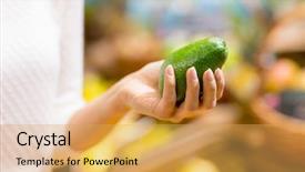  Presentation with market food - PPT layouts enhanced with shopping food consumerism and people background and a  colored foreground