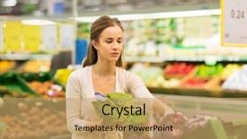  Presentation with consumerism - Amazing PPT theme having shopping food sale consumerism backdrop and a coral colored foreground