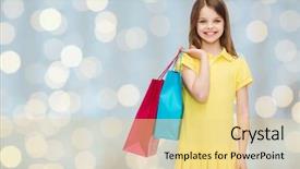  Presentation with diversity students friends happiness concept - Presentation theme enhanced with shopping happiness and people concept background and a blonde colored foreground