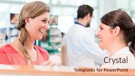  Presentation with drug pharmacy - Slides enhanced with shopping in pharmacy or drug background and a lemonade colored foreground