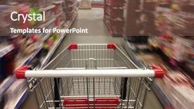  Presentation with supermarket - PPT layouts with shopping in supermarket shoping cart background and a tawny brown colored foreground
