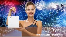  Presentation with firework - Amazing PPT theme having nigh city and firework backdrop and a coral colored foreground