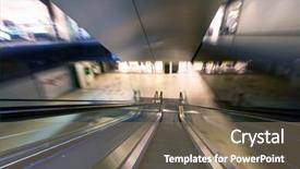  Presentation with zoom - Slide set featuring shopping mall center escalators zoom blur movement background and a violet colored foreground