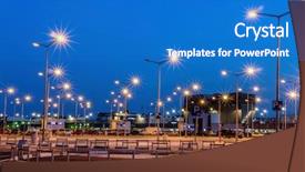  Presentation with parking lot - Slide set featuring shopping mall parking lot background and a teal colored foreground