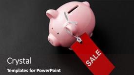  Presentation with saving - Presentation theme consisting of thrift shop - shopping marketing and saving concept background and a dark gray colored foreground