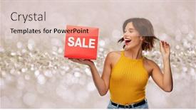  Presentation with young happy people smiling - Presentation theme consisting of shopping-outlet-and-people-concept background and a lemonade colored foreground