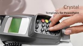  Presentation with credit card - Cool new slides with shopping-payment-and-finance-concept backdrop and a soft green colored foreground