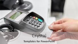  Presentation with payment - Theme enhanced with shopping-payment-and-finance-concept background and a light gray colored foreground