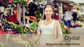  Presentation with pregnancy medicine healthcare and people - Slide deck with shopping pregnancy gardening and people background and a  colored foreground