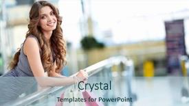  Presentation with retail store - Beautiful slides featuring shopping retail - attractive young girl backdrop and a light blue colored foreground