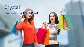  Presentation with gifts - Beautiful PPT theme featuring shopping-sale-and-gifts-concept backdrop and a sky blue colored foreground