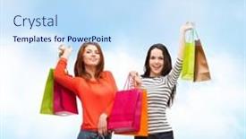  Presentation with gifts - PPT theme consisting of shopping-sale-and-gifts-concept background and a sky blue colored foreground