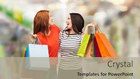  Presentation with gifts - Theme with shopping-sale-and-gifts-concept background and a mint green colored foreground