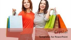  Presentation with gifts - Colorful slide set enhanced with shopping-sale-and-gifts-concept backdrop and a red colored foreground