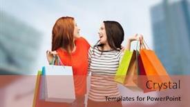  Presentation with gifts - Beautiful PPT theme featuring shopping-sale-and-gifts-concept backdrop and a red colored foreground