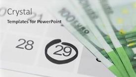  Presentation with friday - Cool new theme with shopping sale and marketing concept - close up of black friday date on calendar and money backdrop and a white colored foreground