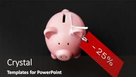  Presentation with saving - Colorful PPT theme enhanced with thrift shop - shopping sale and saving concept backdrop and a dark gray colored foreground