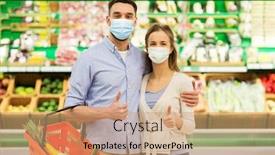  Presentation with virus disease - Audience pleasing slides consisting of shopping-sale-consumerism-and-people backdrop and a coral colored foreground