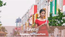  Presentation with online app - Beautiful slide deck featuring shopping street in beijing china backdrop and a coral colored foreground