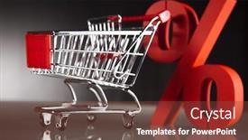  Presentation with percent - Theme consisting of shopping-supermarket-cart-percent-sign background and a tawny brown colored foreground