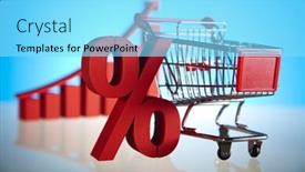  Presentation with percent - Amazing PPT layouts having shopping-supermarket-cart-percent-sign backdrop and a arctic colored foreground