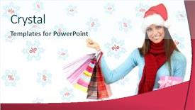  Presentation with time - Presentation consisting of shopping time beautiful young woman background and a cool aqua colored foreground