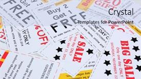  Presentation with save - Colorful theme enhanced with shopping to save money backdrop and a light blue colored foreground