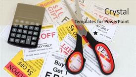  Presentation with save - Presentation theme consisting of shopping to save money background and a lemonade colored foreground