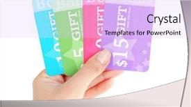  Presentation with save - Audience pleasing presentation theme consisting of shopping to save money backdrop and a sky blue colored foreground