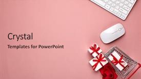  Presentation with flower wedding - Presentation featuring shopping trolley computer keyboard background and a lemonade colored foreground