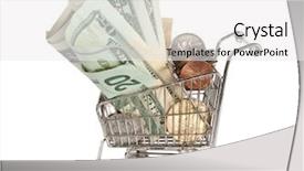  Presentation with shopping trolley - Slides having shopping trolley full of money background and a white colored foreground