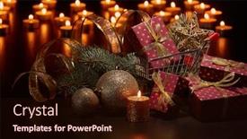  Presentation with shopping trolley - Cool new slide deck with christmas decoration with burning candles backdrop and a wine colored foreground