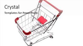  Presentation with shopping trolley - Beautiful PPT theme featuring shopping-trolley-isolated-on-white backdrop and a white colored foreground