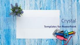  Presentation with shopping trolley - PPT layouts consisting of shopping-trolley-stationery-accessories background and a sky blue colored foreground