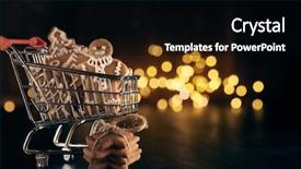  Presentation with shopping trolley - Amazing slides having shopping trolley with gingerbread cookies backdrop and a  colored foreground