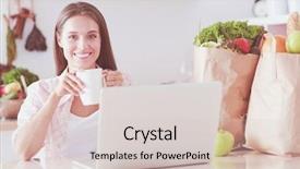  Presentation with money online shopping - Cool new slides with shopping using tablet and credit backdrop and a  colored foreground